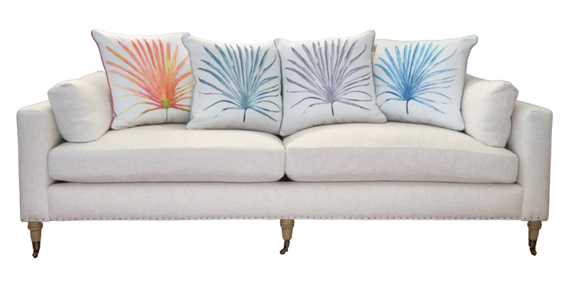 Gallery Pillows, Watercolor Palm, Blues