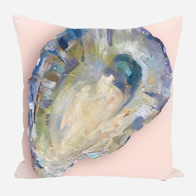 Cabana Pillows, Oyster on Pink Ground