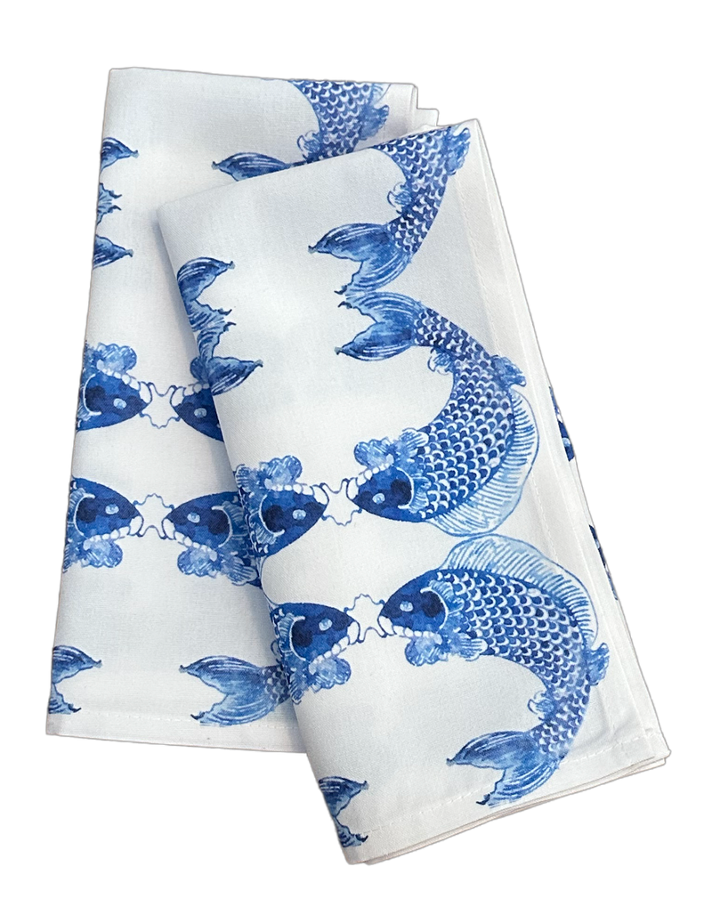 Table Linens, Napkin, Blue Fish