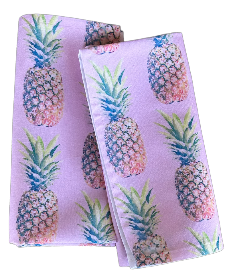 Table Linens, Napkin, Pineapples on Pink