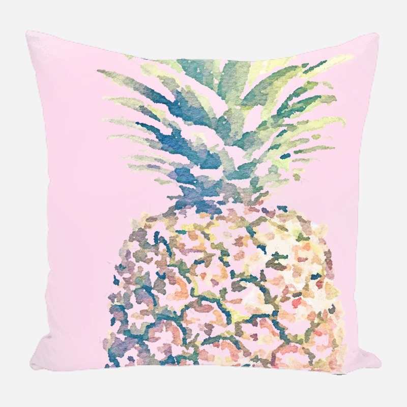 Cabana Pillows, Pineapple on Pink