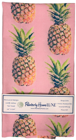 Tea Towel Set with Matching Note Block Pink Pineapple