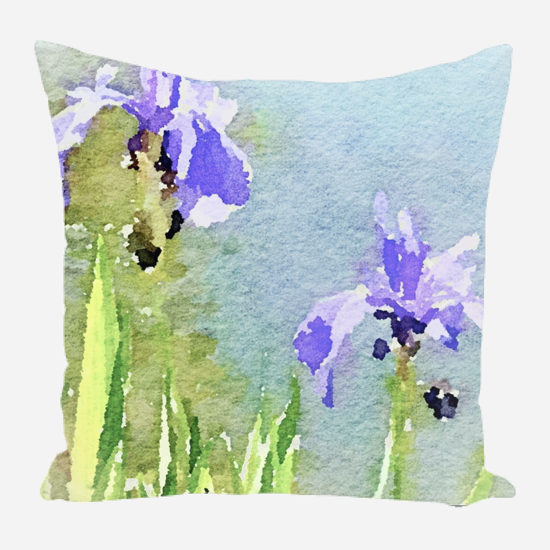 Cabana Pillows, Watercolor Iris