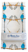 Tea Towels, Blue & White Parakeets