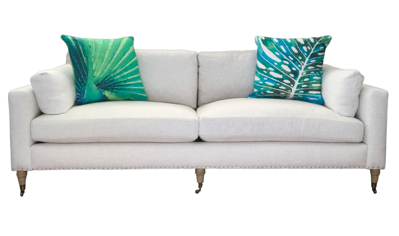 Gallery Pillows, Watercolor Chinese Fan Palm Corner