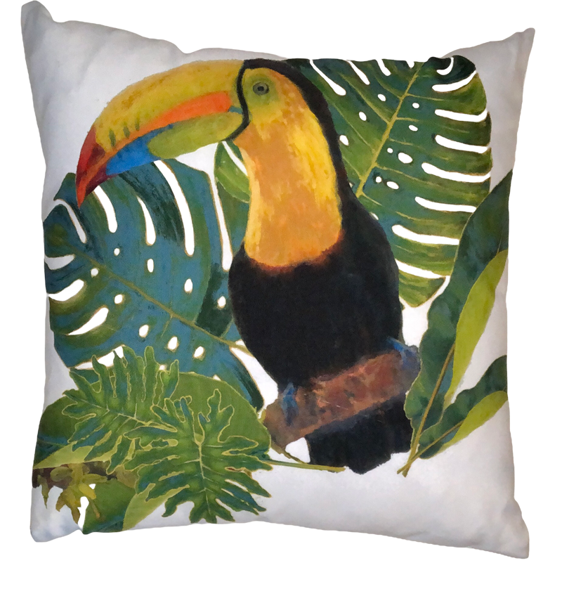 Cabana Pillows, Toucan with leaves
