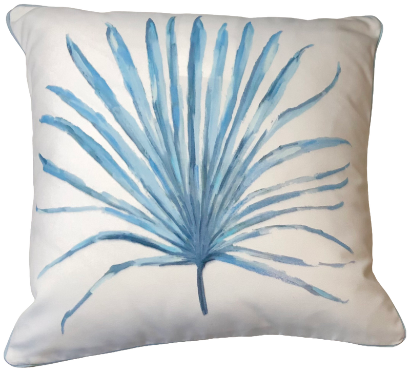 Gallery Pillows, Watercolor Palm, Blues
